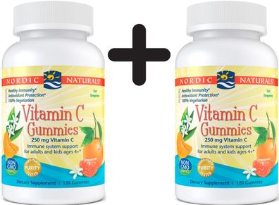 2 x Vitamin C Gummies, 250mg Tangerine - 120 gummies