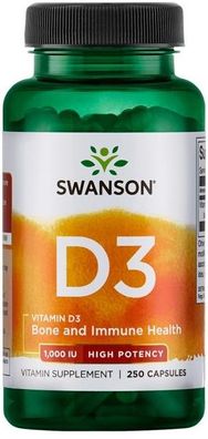 Vitamin D-3, 1000 IU High Potency - 250 caps