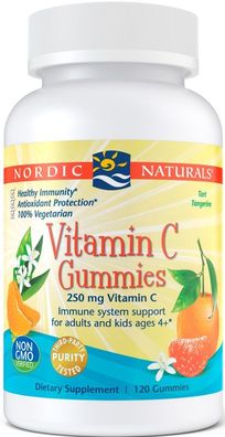 Vitamin C Gummies, 250mg Tangerine - 120 gummies