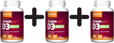 3 x Vitamin D3, 1000 IU - 200 softgels