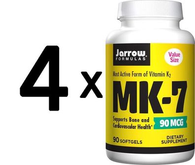 4 x Vitamin K2 MK-7, 90mcg - 90 softgels
