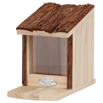 Esschert Design Eichhörnchenfutterhaus mit Rindendach aus 100 % FSC® Tannenholz