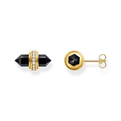 Thomas Sabo Schmuck Damen-Ohrringe Ohrstecker Onyx Schwarz Goldfarben H2281-177-11