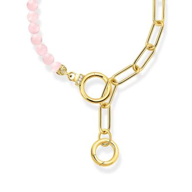 Thomas Sabo Schmuck Damen-Halskette mit Rosenquarz-Beads vergoldet KE2193-414-9-L47V