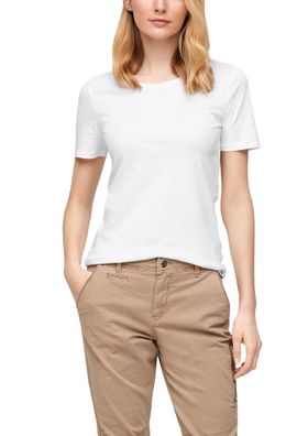 s. Oliver Jerseyshirt mit Rundhalsausschnitt in White