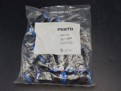 Festo QS-B-12-10 Steckverbindung 130968 VPE 10 Stück > ungebraucht! <