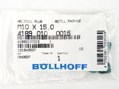 Böllhoff 4189 010 0015 Gewindeeinsatz M10 x 15 VPE = 10 St. > ungebraucht! <