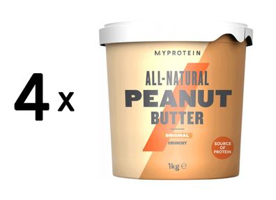 4 x Myprotein Natural Peanut Butter (1000g) Crunchy