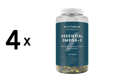 4 x Myprotein MyVitamins Essential Omega-3 (90 caps) Unflavoured