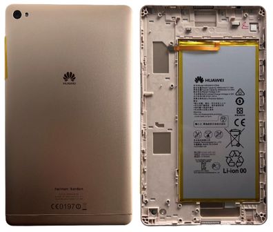 Original Huawei MediaPad M2 8" Akkudeckel M2-801W + Akku HB3080G1EBW Gold Neu