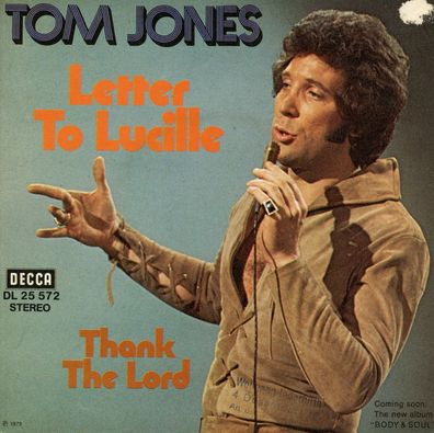 7" Cover Tom Jones - Letter to Lucille