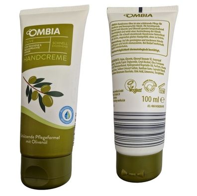 Ombia Olive Handcreme für trockene und beanspruchte Schützende Hände mit Olivenöl