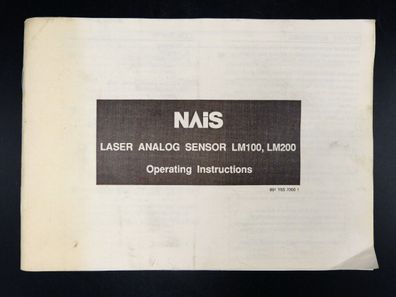 Matsushita NAIS Laser Analog Sensor LM100, LM200 Operating Instructions