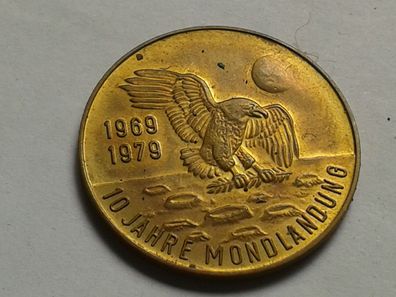 Medaille Apollo 11 Mondlandung 1969 10 Jahre Mondlandung 1979