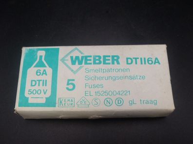 Weber DTII6A EL 1525004221 Smeltpatronen 5 Stück > ungebraucht! <