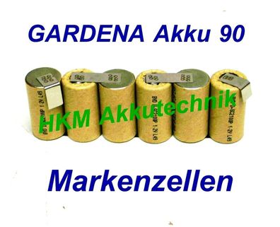 Gardena Accu 90 Akku 7,2V 2,4 Ah NiCd Original Markenzellen für Original Lader