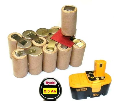 Tauschpack für Ryobi Akku 18 V BPP 1817 / 1820 mit 2,5 Ah SANYO 2500 mAh