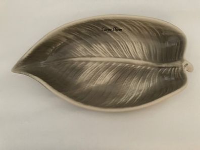 Dekoratives Dekogefäß Schale Blattschale Stone Dekoschale Kerzenschale 8cm aus Kermik