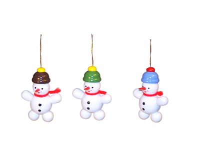Baumbehang Schneemänner bunt mit Mütze BxHxT 3,5x5x2,5cm NEU Weihnachten