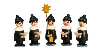 Miniaturfiguren 5 Kurrendefiguren schwarz Höhe 3,7cm NEU Weihnachten Figuren Kir