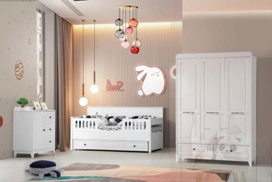 luxuriös Komplett Jugendzimmer Luxus Kinderzimmer Set 3tlg Weiß Farbe