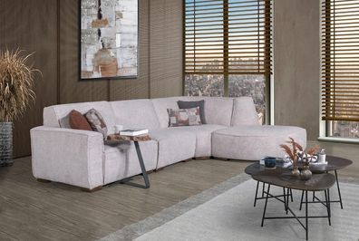 Exklusives Weißes Ecksofa L-Form Wohnzimmer Designer Couch Moderne Möbel