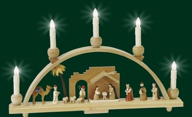 Schwibbogen Geburt Christi mit elektrischer Beleuchtung HxB= 28x48cm NEU Lichterb