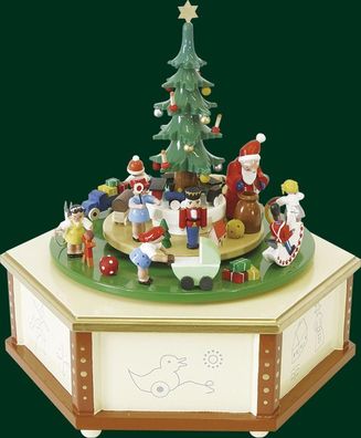 Spieldose Weihnachtsbescherung mit Weihnachtsmann Höhe= 24cm NEU Spieluhr Spielwe