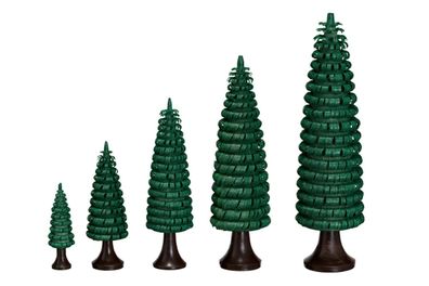 Ringelbaum mit Stamm grün Holzbaum H= 6cm NEU Baum Dekoration Seiffen Erzgebirge