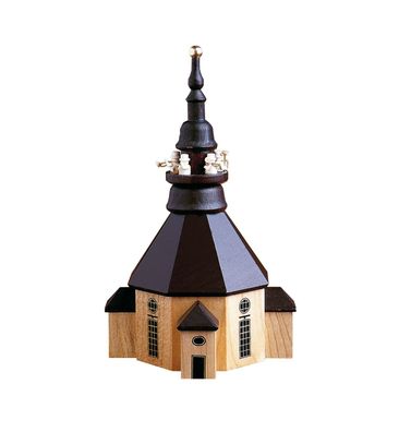 Miniaturhaus Seiffener Kirche HxBxT 14,5x8,5x8,5cm NEU Holzdorf Holzbaustein Dor