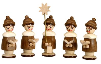 Miniaturfiguren 5 Kurrendefiguren natur Höhe 3,7cm NEU Weihnachten Figuren Kirch