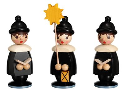 Miniaturfiguren 3 Kurrendefiguren schwarz Höhe 14,5cm NEU Weihnachten Figuren Ki