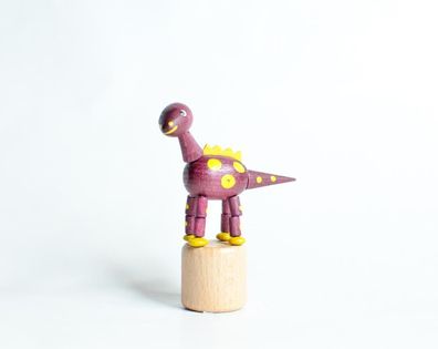 Holzspielzeug Wackelfigur Dinosaurier lila Höhe=9cm NEU Spielzeug Wackeln Wackel
