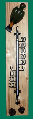 Ganzjahresdekoration Thermometer mit Grünspecht Höhe 72cm NEU Figu