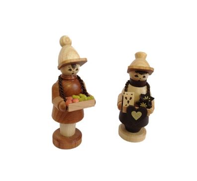 Miniaturfigur Markthändler natur Höhe=7cm NEU Seiffen Erzgebirge Dekoration Holz