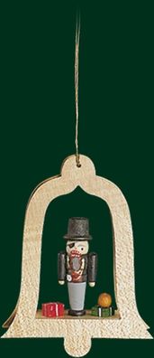 Christbaumschmuck Glocke natur mit Drosselmeier Höhe= 8,5cm NEU Weihnachten