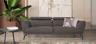 Braunes Wohnzimmer Sofa Designer Polster Couchen Leder Sofas Holzgestell