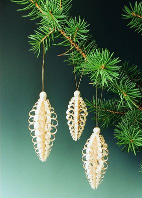 Baumbehang 6 Spanzapfen Höhe ca 8 cm NEU Weihnachten Baumschmuck Holzschmuck