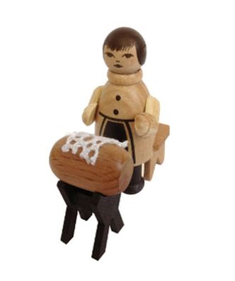 Miniaturfigur Klöpplerin natur Höhe=6cm NEU Seiffen Erzgebirge Dekoration