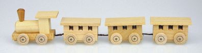 Holzspielzeug Holzeisenbahn mit 3 Wagons natur BxH 18x3xcm NEU Spielzeug Zug Eise