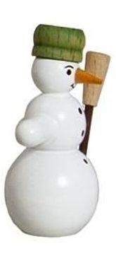 Miniaturfigur Schneemänner Hut grün Höhe ca. 5cm NEU Holzfigur Weihnachtsfigur