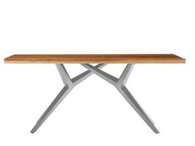 TABLES&Co Tisch 180x100 Recyceltes Teak Natur Metall Silber