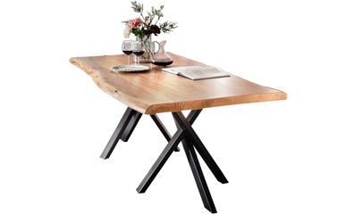 Schwarz TABLES&CO Tisch 240x100 Akazie Natur Stahl
