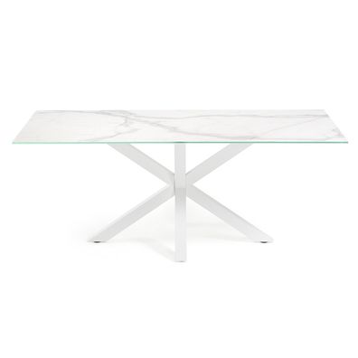 Tisch Argo 200 x 100 cm mit Feinsteinzeugplatte und Stahlbeinen