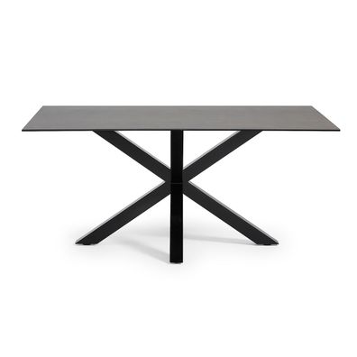 Tisch Argo 180 x 100 cm Feinsteinzeug und schwarzen Stahlbeinen