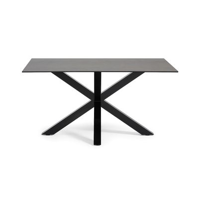 Tisch Argo 160 x 90 cm Keramik und schwarze Stahlbeine