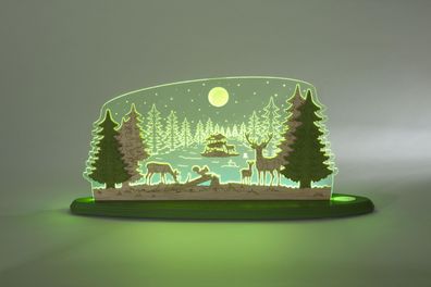 Motivleuchte Waldidylle Länge ca 47cm NEU Schwibbogen Lichterbogen LED Wald Fors