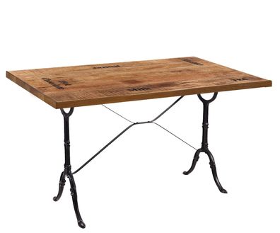 TABLES&CO Tisch 120x65 Mango Natur Gusseisen Schwarz Naturholz Massiv