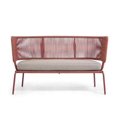 Sofa Nadin 2-Sitzer mit Seil in Terrakotta-Farbe 135 cm