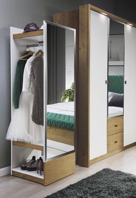 Garderobe Spiegel Schrank Schlafzimmer Schwebe Türen 55 cm Kleider Schränke neu